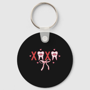Coquette Tooth Xoxo Dentist Hygienist Dental Squad Key Ring