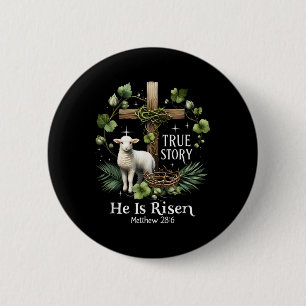 Coquette True Story He Is Risen Easter Vintage Chr 6 Cm Round Badge