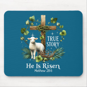 Coquette true story he is risen easter vintage chr mouse mat