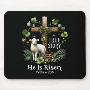Coquette True Story He Is Risen Easter Vintage Chr Mouse Mat