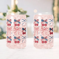 Coquette USA Glass Set, July 4th Gift for Women