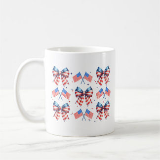 Coquette, usa, red, white, blue, Cute 4th of July  Coffee Mug