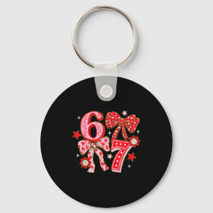 Coquette Valentine 67 Six Seven Bow Valentines 6 7 Key Ring