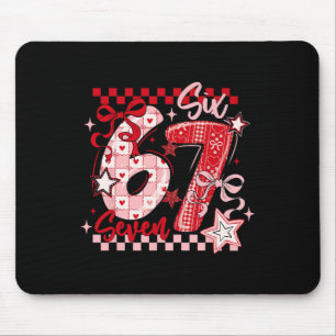 Coquette Valentine 67 Six Seven Preppy Heart Bow C Mouse Mat