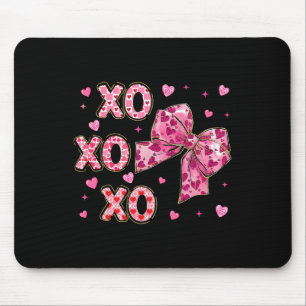 Coquette Valentine Xoxo Funny Valentine Bow Hearts Mouse Mat