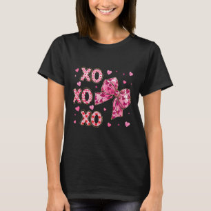 Coquette Valentine Xoxo Funny Valentine Bow Hearts T-Shirt