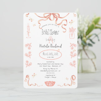 Coquette Vintage Cameo Bridal Shower Invitation