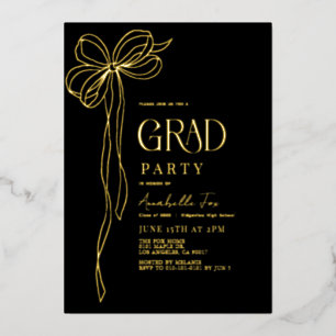 Coquette Vintage Gold Bow Ribbon Graduation Party