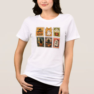 Coquette Vintage Halloween Stamps Tri-Blend Shirt