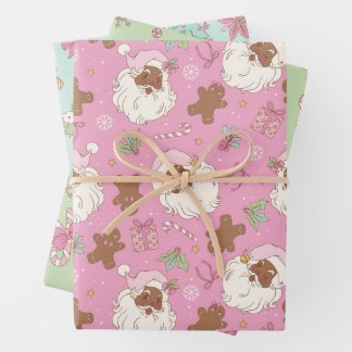 Coquette Vintage Santa Wrapping Paper Sheet