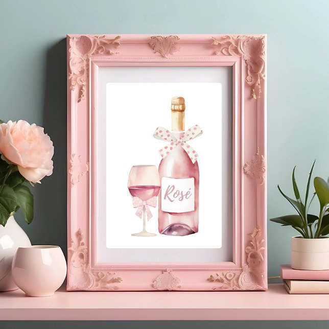 Coquette Wall Art Light Pink Wine Poster (Creator Uploaded)
