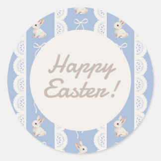 Coquette Watercolor Bunny Lace Easter Sticker