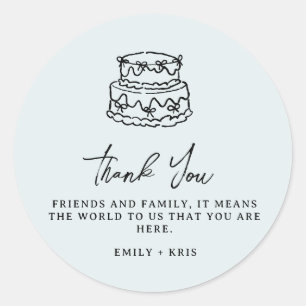 Coquette Wedding Cake Blue Wedding Favour Classic Round Sticker