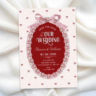 Coquette wedding save the date