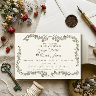 Coquette Wildflower Botanical Meadow Save The Date