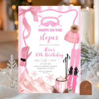 Coquette Winter Pink pastel Ski birthday