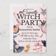 Coquette Witch Party Halloween Invitation