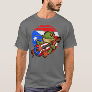 Coqui Frog Playing GuitarPuerto Rico Animal152 T-Shirt