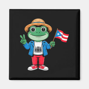Coqui frog puerto rico flag peace sign for kids magnet