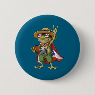 Coqui frog puerto rico flag puerto rican football 6 cm round badge