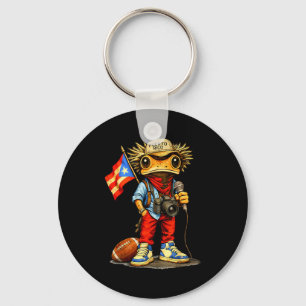 Coqui Frog Puerto Rico Flag Puerto Rican Football Key Ring