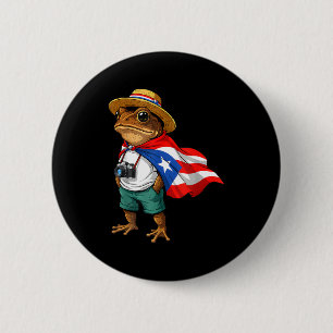 Coqui Frog Puerto Rico Flag Puerto Rican Taino Bor 6 Cm Round Badge