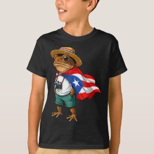 Coqui Frog Puerto Rico Flag Puerto Rican Taino Bor T-Shirt