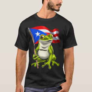 Coqui Frog Puerto Rico Flag T-Shirt