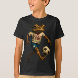 Coqui Frog Puerto Rico Patriotic Soccer Player Fla T-Shirt
