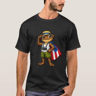 Coqui Frog Puerto Rico Puerto Rican Flag Taino Bor T-Shirt