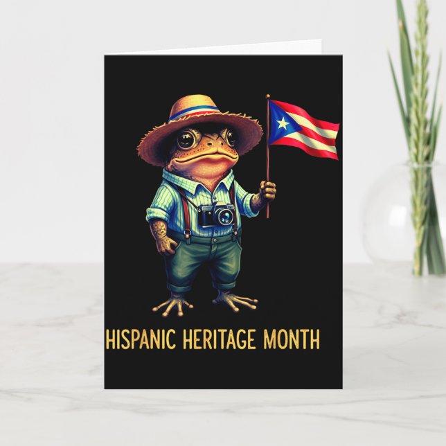 Coqui Frog Puertorico Boricua Puertorican Flag His Card (Front)