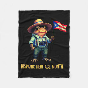 Coqui Frog Puertorico Boricua Puertorican Flag His Fleece Blanket