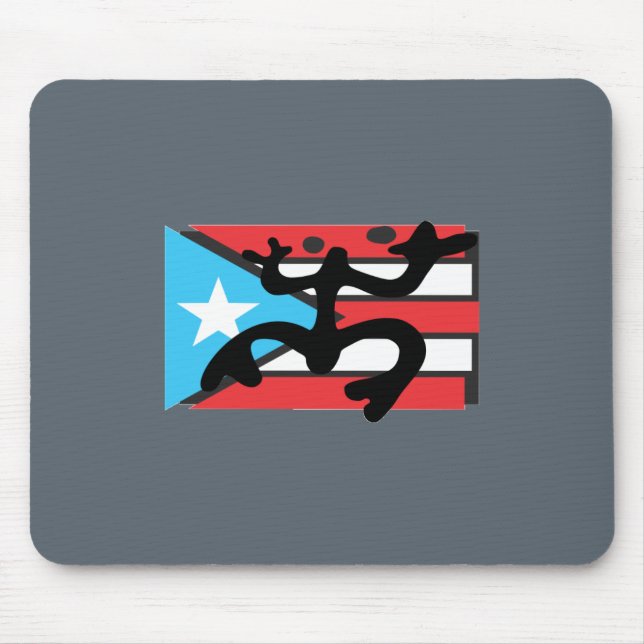 Coqui taíno on flag of Puerto Rico Mouse Mat (Front)