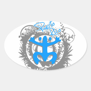 Coqui Taino Puerto Rico Oval Sticker