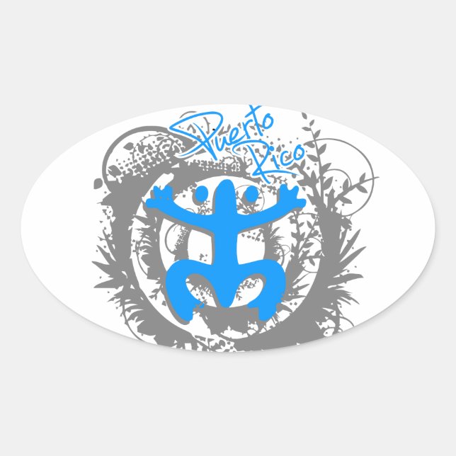 Coqui Taino Puerto Rico Oval Sticker (Front)