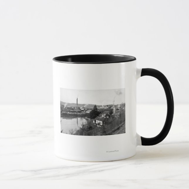 Coquille, OR Town View and Lumber Mills Mug (Right)