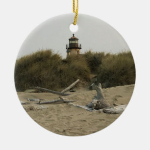Coquille River Lighthouse, OR Ceramic Tree Decoration