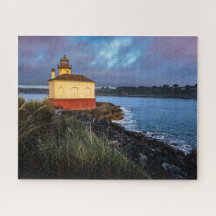 Coquille River Lighthouse sunset Oregon Coast