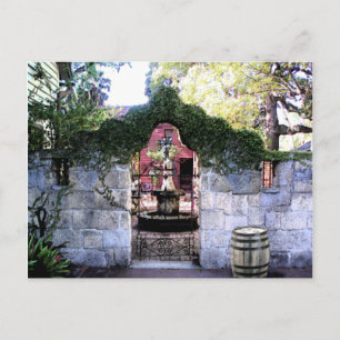 Coquina Wall coutyard in Old Saint Augustine Villa Postcard