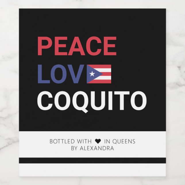 Coquito Christmas Food and Beverage Label Set (Single Label)