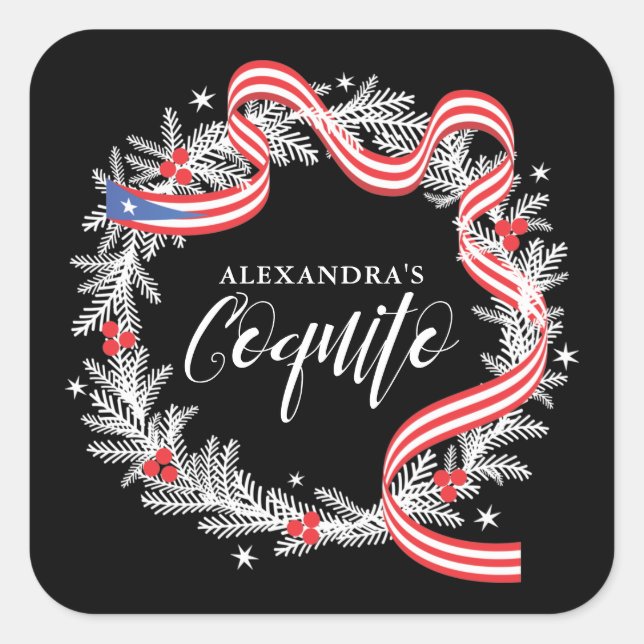 Coquito Christmas Wreath Sticker (Front)
