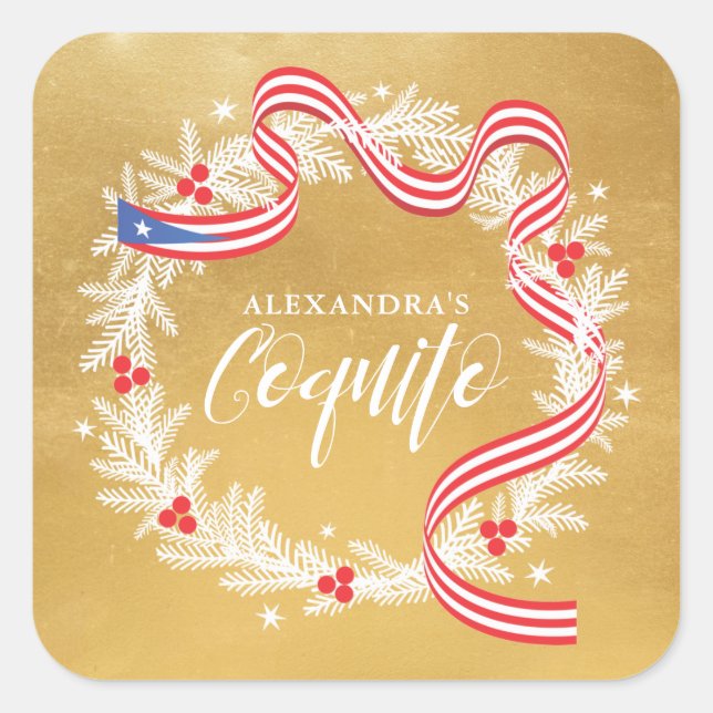 Coquito Christmas Wreath Sticker (Front)