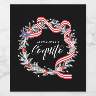 Coquito Christmas Wreath Wine Label