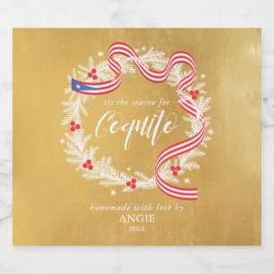 Coquito Christmas Wreath Wine Label