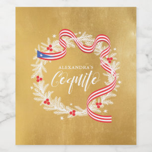 Coquito Christmas Wreath Wine Label