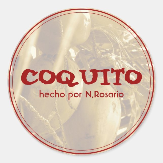 Coquito Classic Round Sticker (Front)