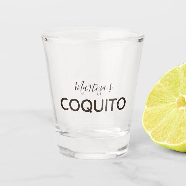 Coquito Coconut Classic Marketing Shot Glass (Front)