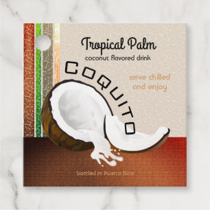 Coquito Coconut Fruit Drink Favour Tags