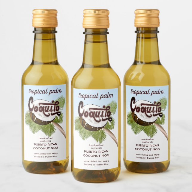 Coquito Coconut Palms Wine Label (Bottles)