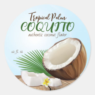 Coquito Coconut Tropical Classic Round Sticker